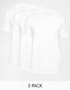 Emporio Armani 3 Pack Crew Neck T-shirts In Regular Fit - White