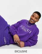 Reclaimed Vintage Inspired Relaxed Sweatshirt With Logo Embroidery In Purple - Part Of A Set