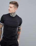Boohooman Active T-shirt With Piping Detail In Black - Black