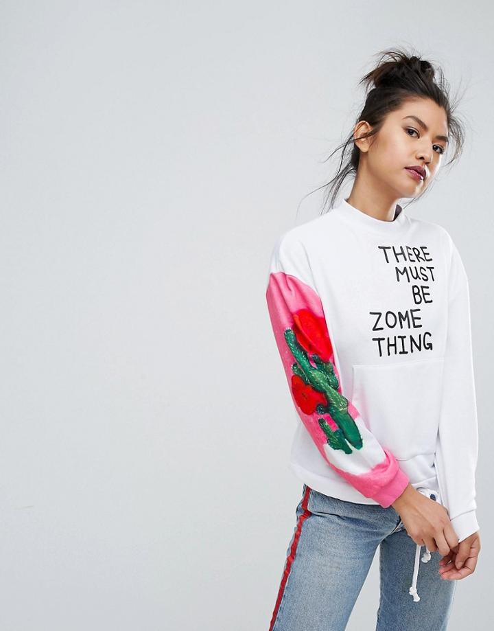 Ziztar Believe There Must Be Something Sweatshirt - White