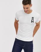 Selected Homme T-shirt With Chest Branding-white