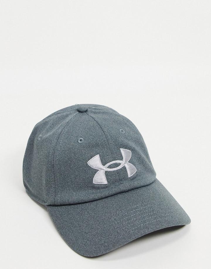 Under Armour Blitzing Adjustable Back Cap In Gray-grey