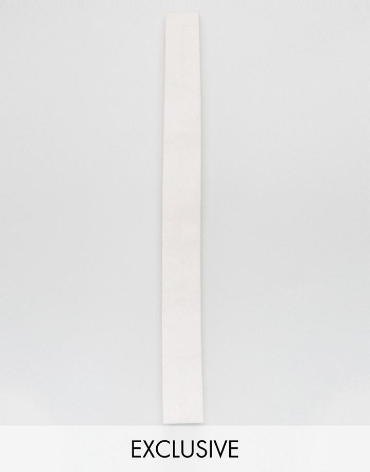 Noak Herringbone Square Tie - Cream