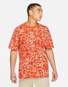 Nike Valentines Short Sleeve T-shirt In White With Contrast Cuffs-orange