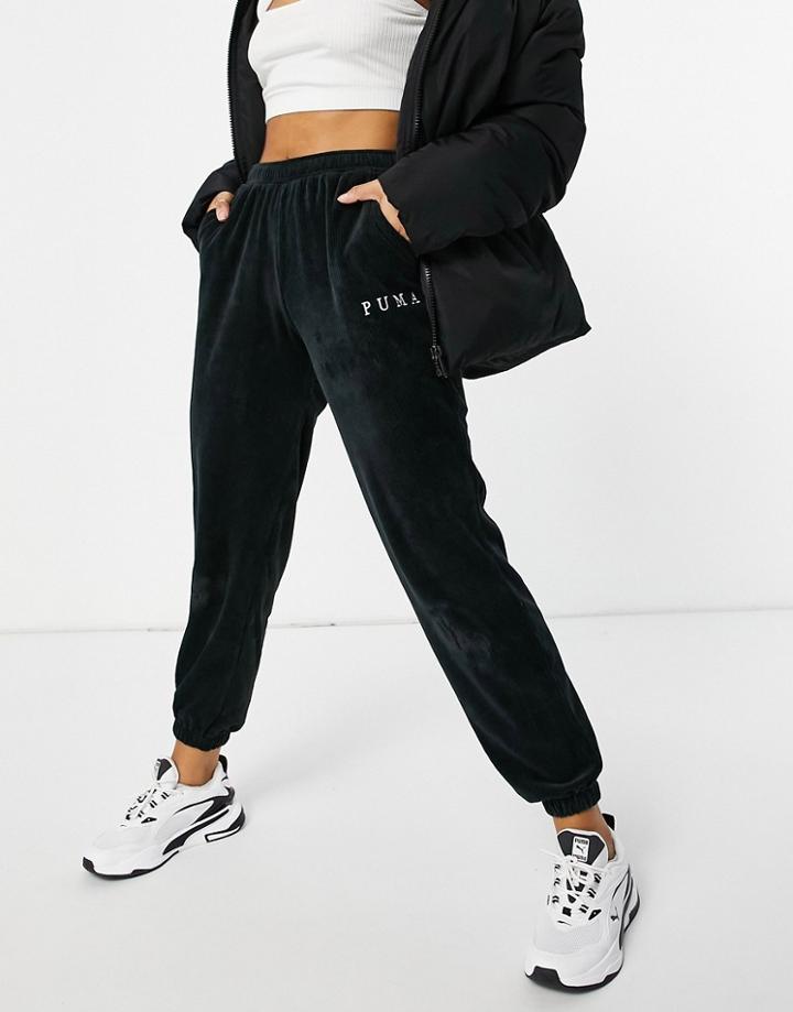 Puma Cord Sweatpants In Black