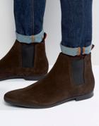 Boss By Hugo Boss Paris Suede Chelsea Boots - Brown