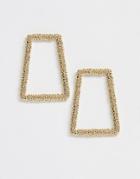 Asos Design Earrings In Fine Open Shape Texture In Gold Tone - Gold