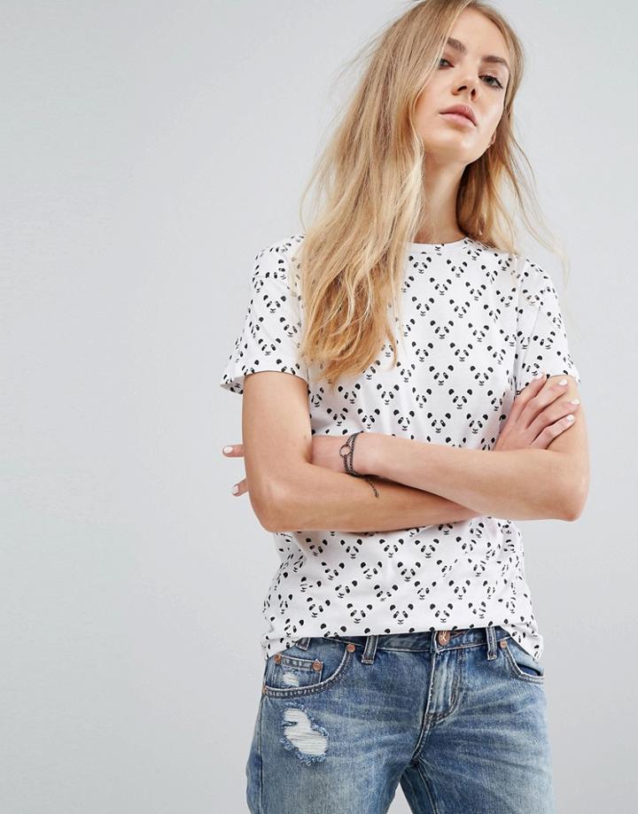 Pull & Bear Panda Print T-shirt - White