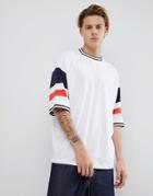 Asos Design Oversized T-shirt With Color Blocking In White