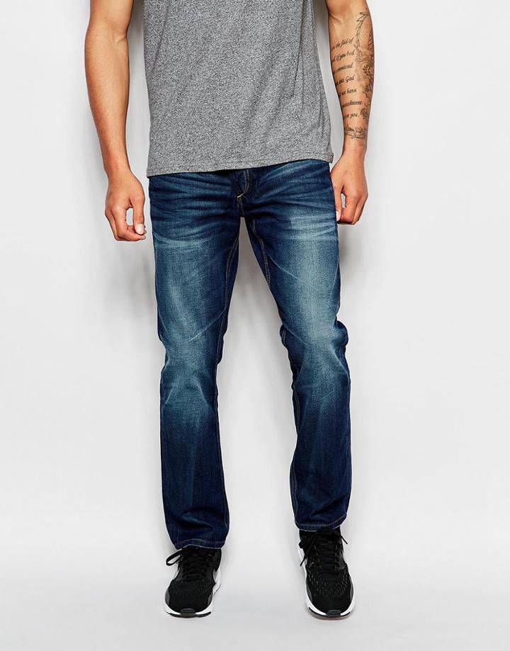 Jack & Jones Dark Wash Jeans In Loose Fit - Dark Blue