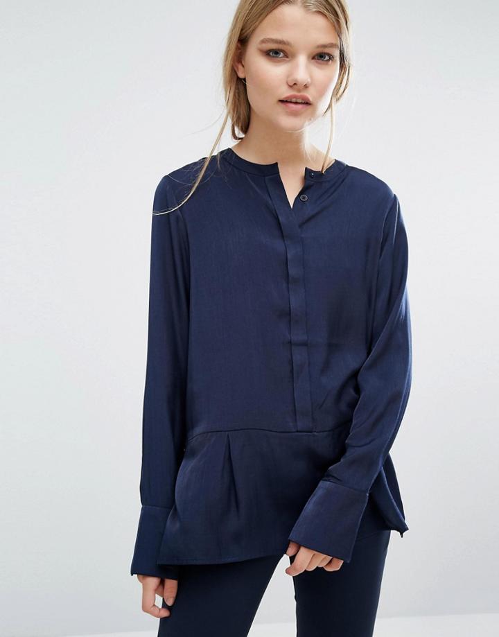Samsoe & Samsoe Collarless Shirt - Black