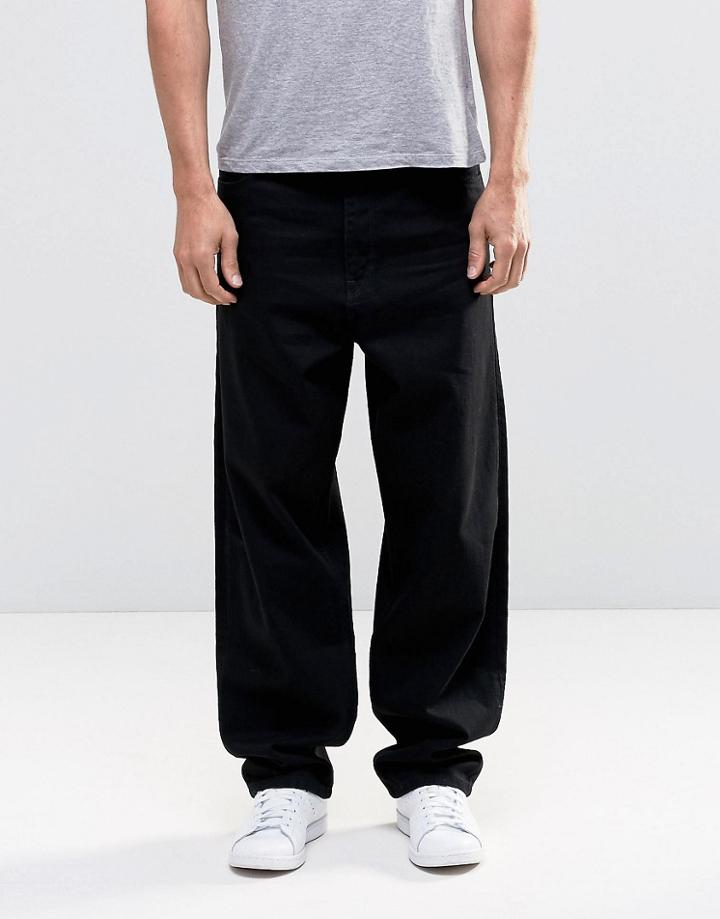 Asos Oversized Jeans In Black Rinse - Black