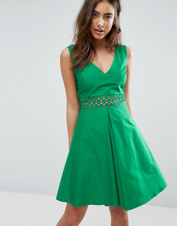 Asos Crochet Insert Sundress - Green
