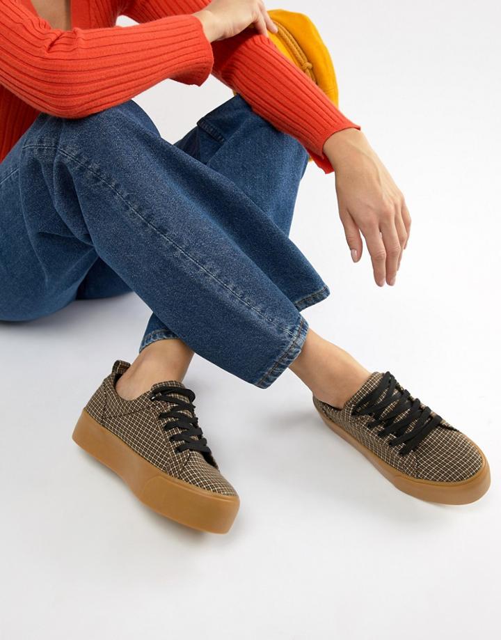 Bershka Check Sneaker - Multi