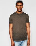 Asos T-shirt With Burn Out Wash In Relaxed Fit In Brown