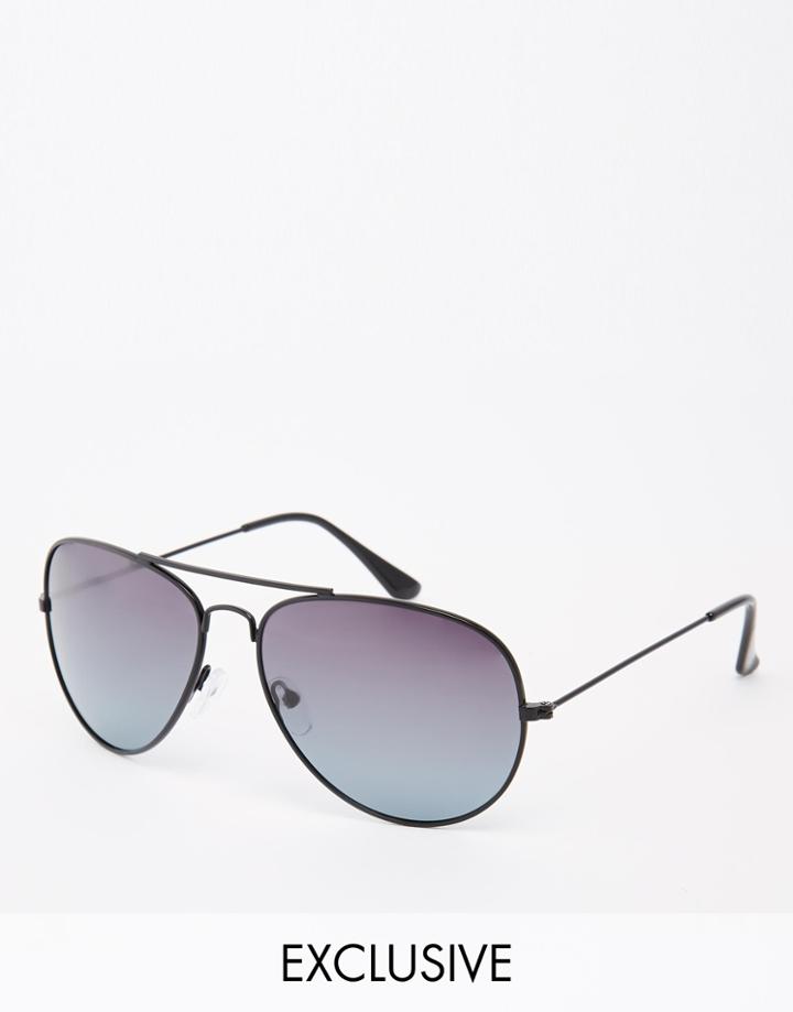 D-struct Aviator Sunglasses - Black