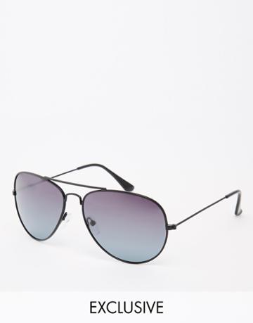 D-struct Aviator Sunglasses - Black
