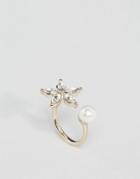 Oasis Pearl & Flower Ring - Gold