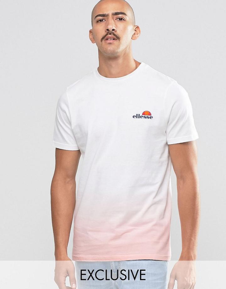 Ellesse T-shirt In Dip Dye - White