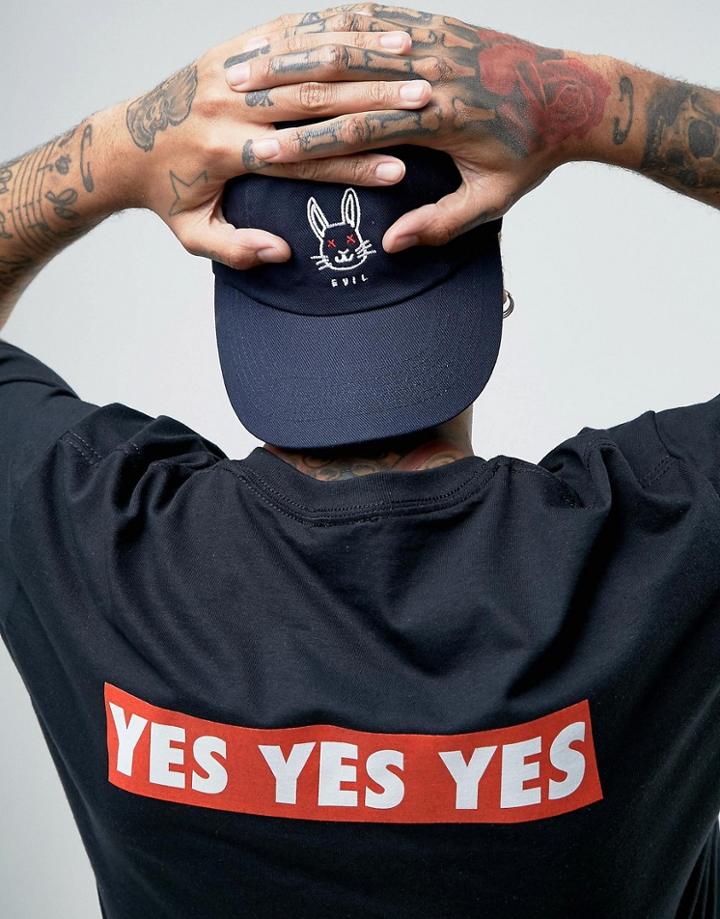 New Love Club Evil Bunny Embroidered Cap - Navy