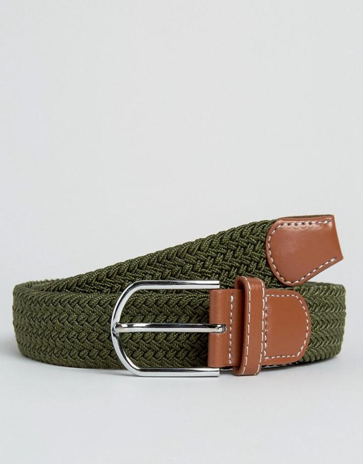 7x Slim Woven Belt - Green