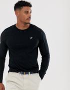Hollister Icon Logo Long Sleeve Top In Black