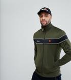 Ellesse Poly Tricot Track Jacket With Funnel Neck - Green