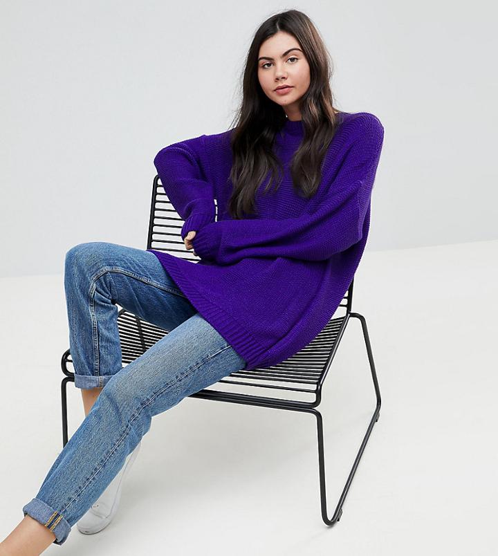Asos Tall Oversized Chunky Sweater - Purple