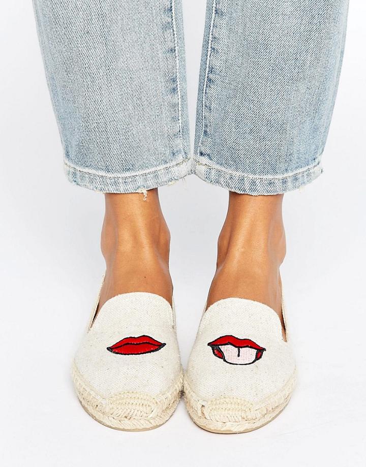 Soludos Jason Polan Lips Espadrilles - Beige