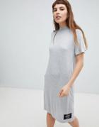 Cheap Monday Smash High Neck T-shirt Dress - Gray