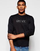 Dkny Long Sleeve T-shirt Rubber Print - Black