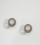 Kingsley Ryan Sterling Silver Etched Round Stud Earrings - Silver