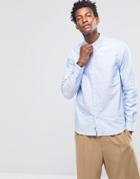 Wood Wood Timothy Logo Oxford Shirt Buttondown In Regular Fit - Blue