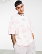 Asos Dark Future Oversized T-shirt In Washed Pink With Chest Logo