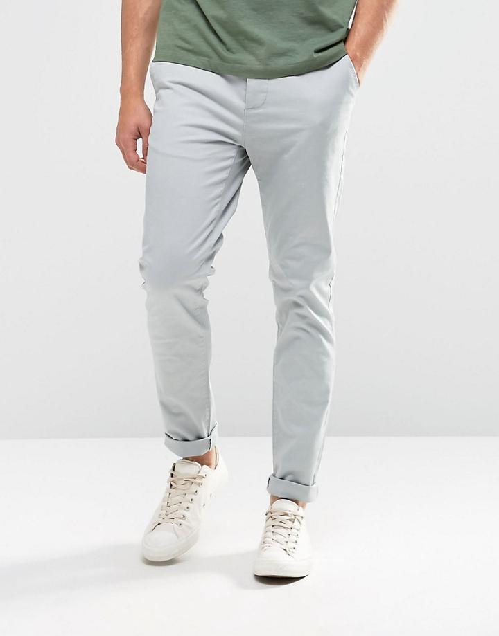 Asos Skinny Chinos In Pale Blue - Blue