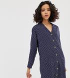 Native Youth Relaxed Shirt Dress In Abstract Polka Dot - Navy