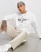Asos Dark Future Oversized Sweatshirt In White With Logo Print