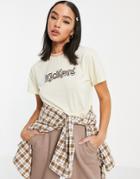 Kickers Relaxed T-shirt With Retro Stripe Front Logo In Beige-neutral