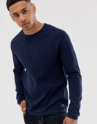 Jack & Jones Essentials Raglan Sleeve Knitted Crew Neck Sweater-navy
