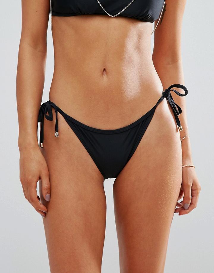 Lost Ink Tie Side Bikini Bottom - Black