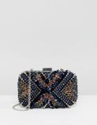 New Look Embellished Spikey Stud Box Bag - Blue