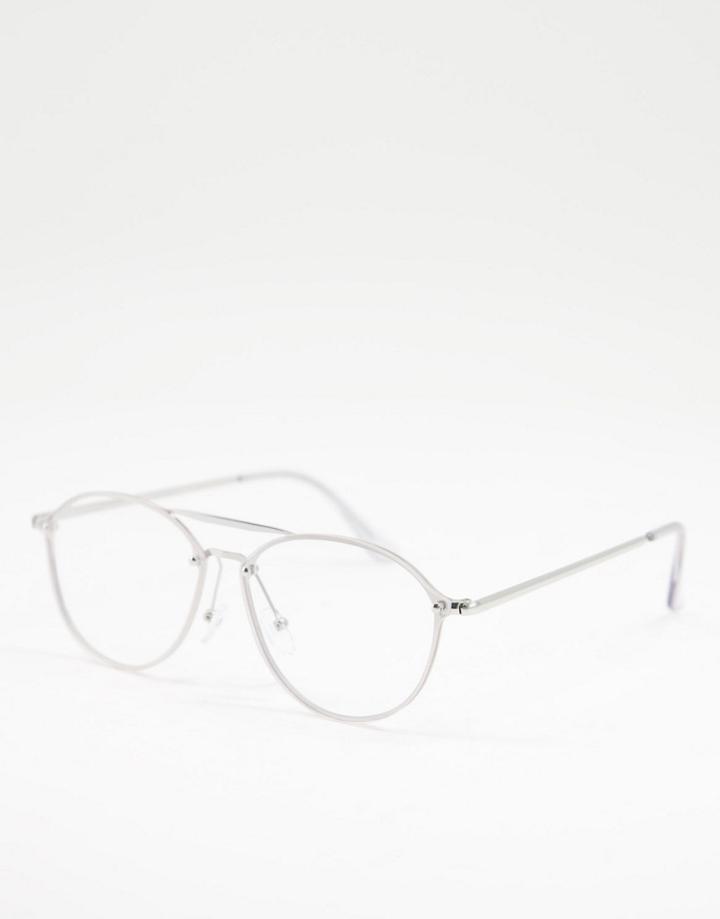 Jeepers Peepers Clear Lens Sunglasses-silver