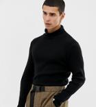 Collusion Skinny Fit Ribbed Roll Neck Sweater-green
