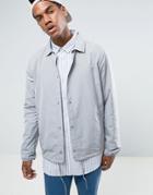Herschel Voyage Packable Coach Jacket In Light Gray Crosshatch - Gray