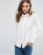 Vila Ruffle Detail Shirt - White