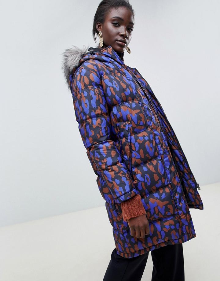 Selected Femme Fur Hood Parker Coat - Black
