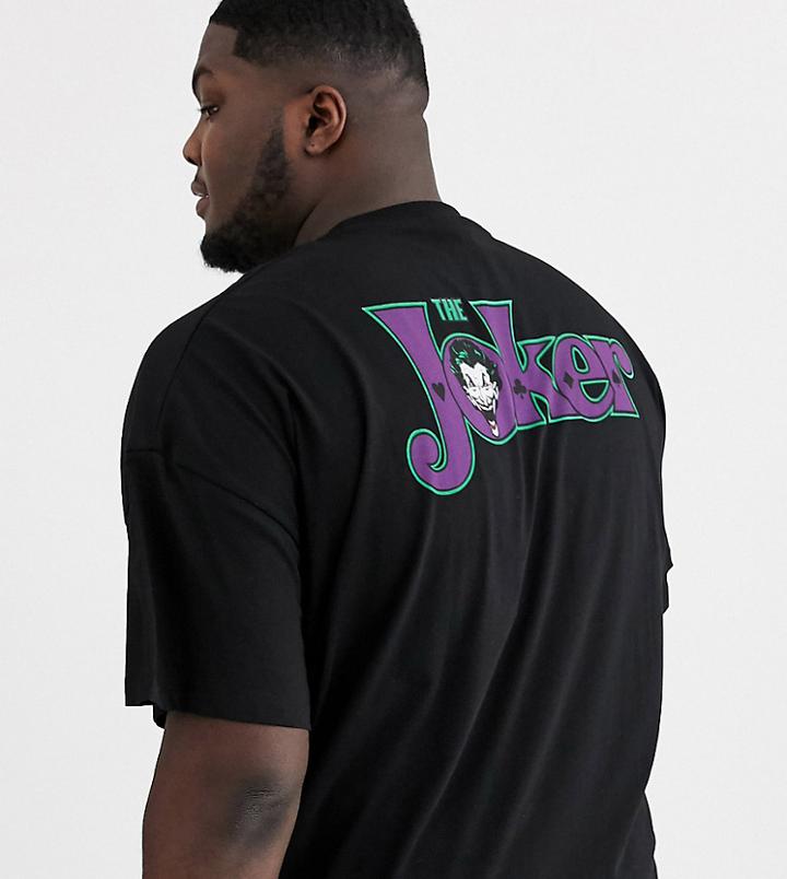 Asos Design Plus Joker Oversized T-shirt With Front And Back Print