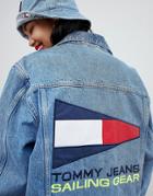 Tommy Jean 90s Capsule 5.0 Denim Jacket With Back Sailing Logo - Blue