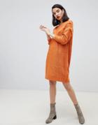 Vero Moda Tassel Front Knitted Dress - Orange