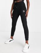 Puma Classics Ribbed Slim Sweatpants In Black